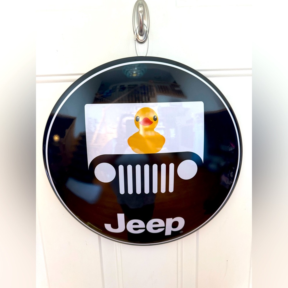 NWT Metal Jeep Sign - 15x15 Round - Hobby Lobby - Duck Logo